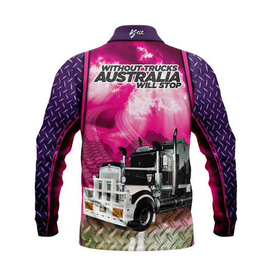 Pink Trucker Polo Shirt