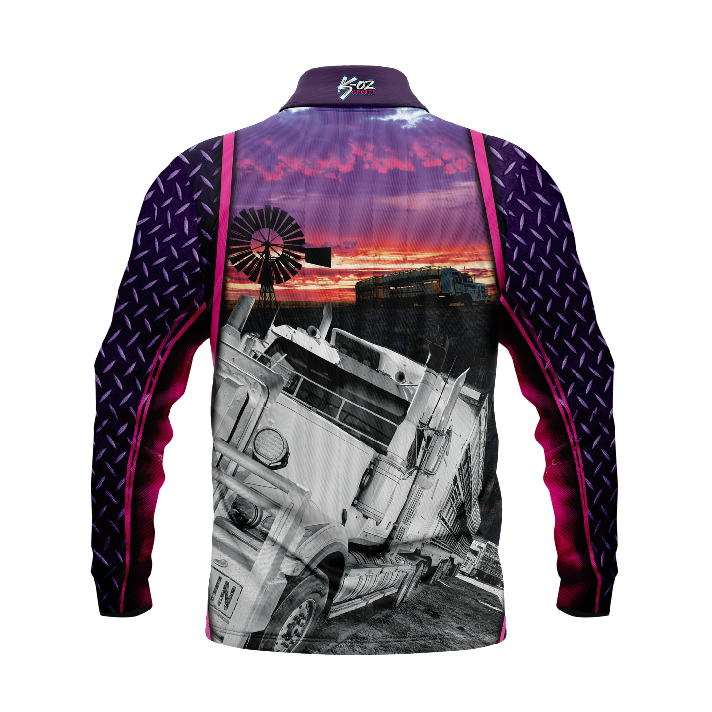 Pink Cattle Trucker Polo Shirt