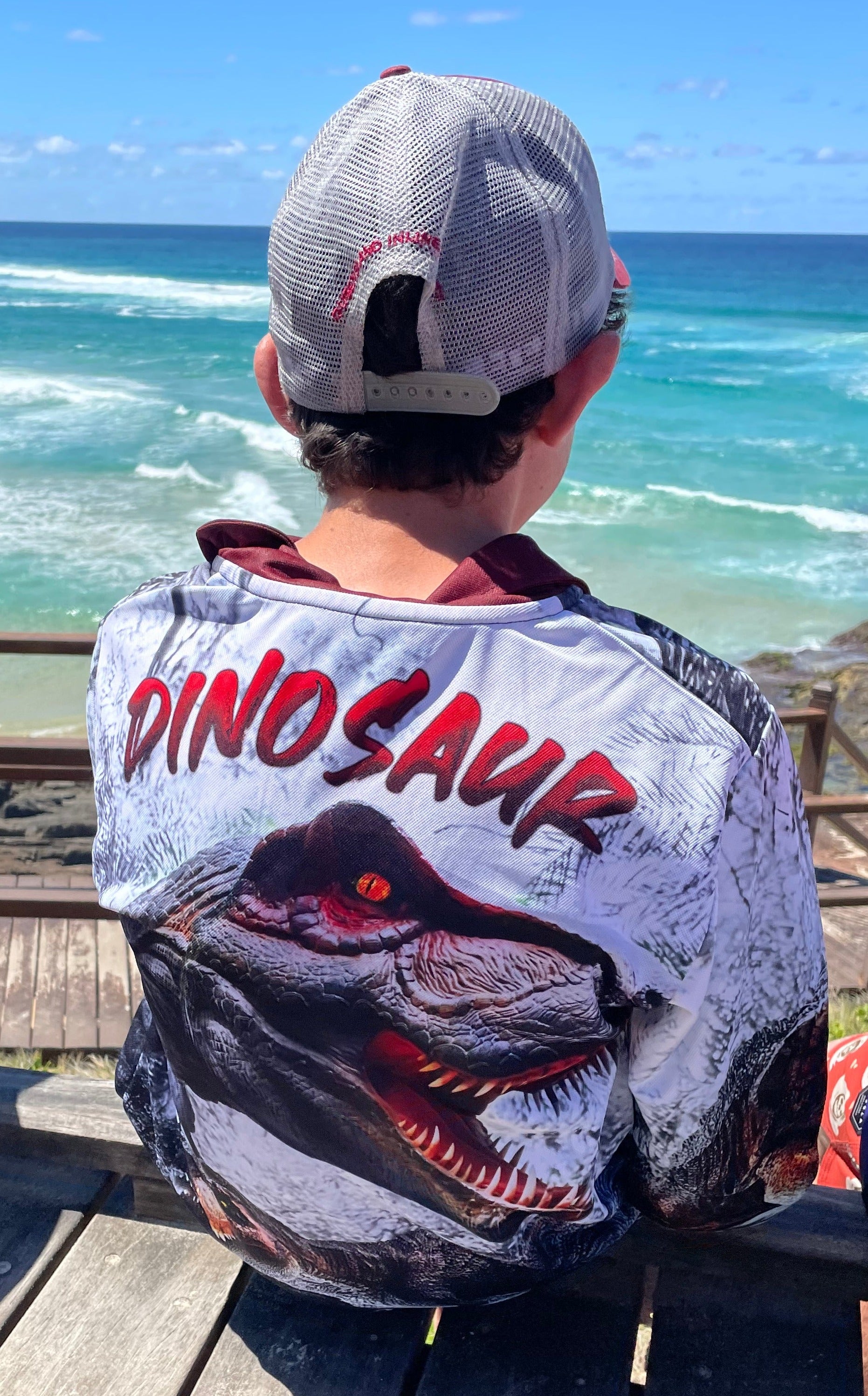 Kids Dino Polo Shirts long sleeve Fishing Shirts ozfs K-ozsportz