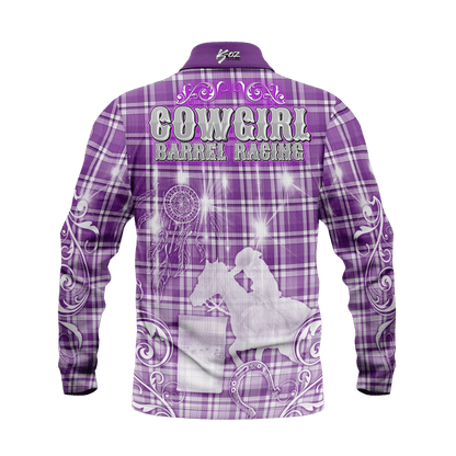 Barrel Racing Purple Cowgirl Polo Shirt - K-ozSportz