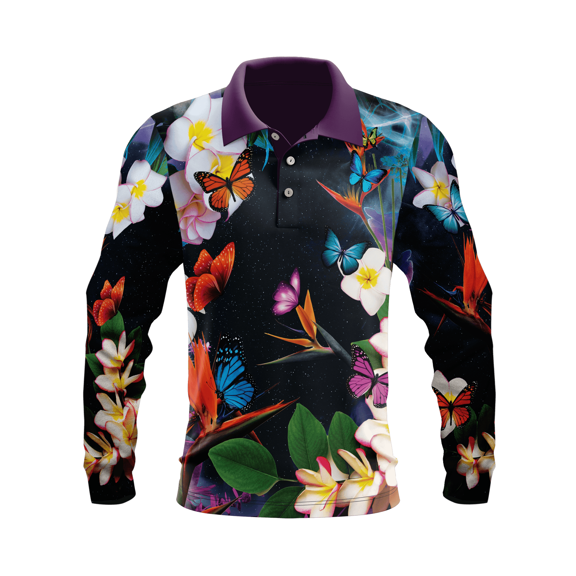Adults Butterflies Polo Shirts long sleeve Fishing Shirts ozfs K-ozsportz long  sleeve fishing shirt OZFS – K-ozSportz