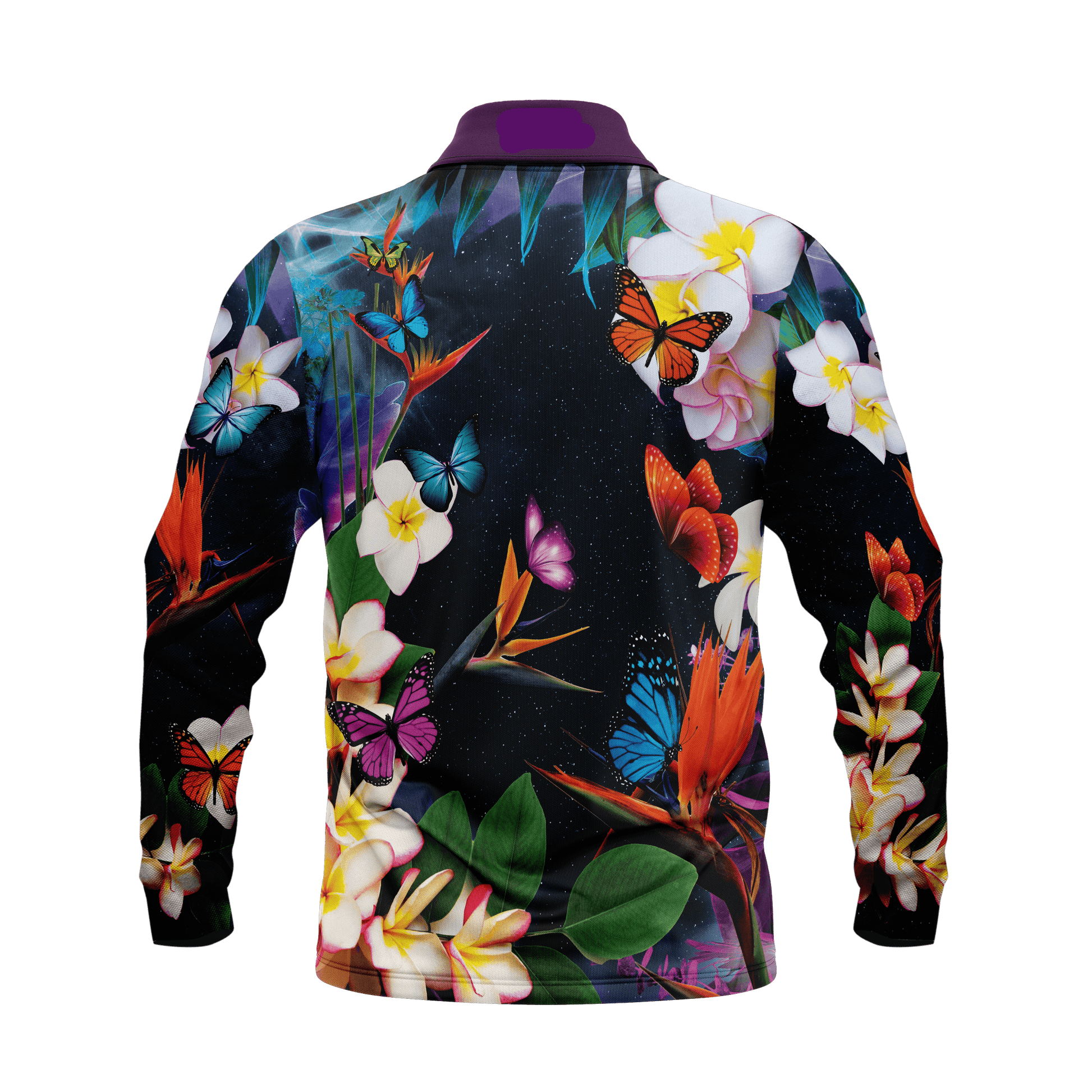 Adults Butterflies Polo Shirts long sleeve Fishing Shirts ozfs K-ozsportz  long sleeve fishing shirt OZFS – K-ozSportz