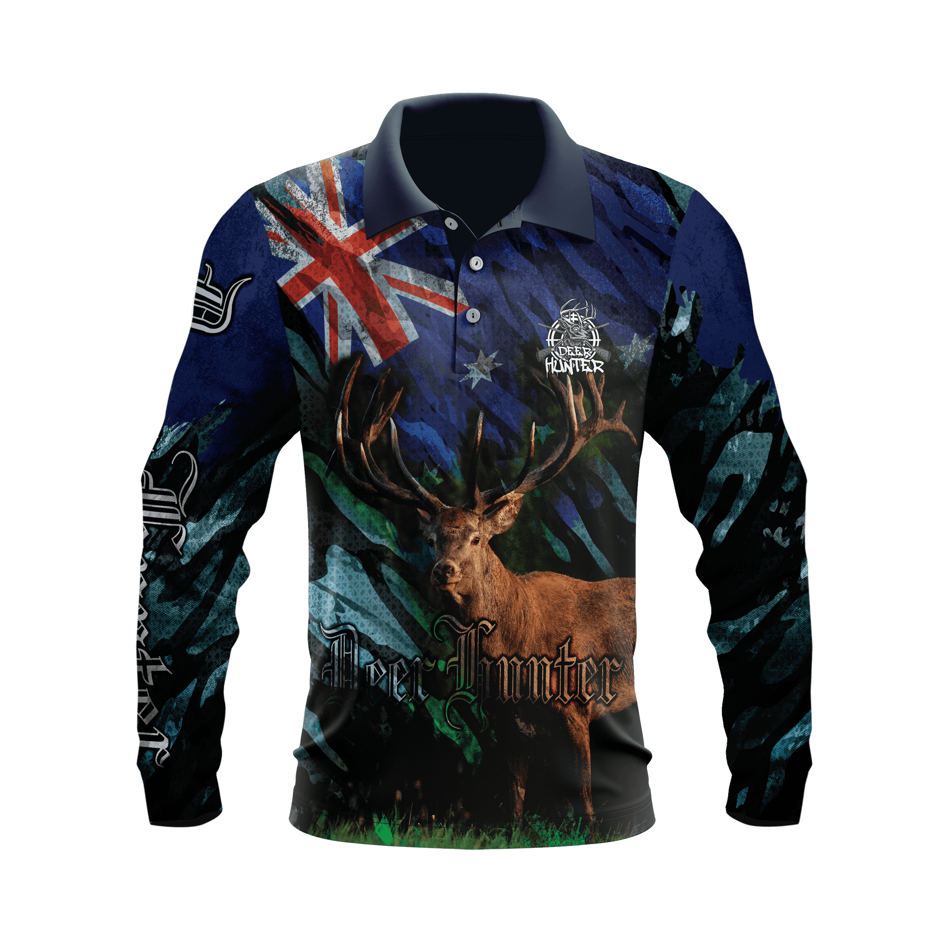 Adults Deer Hunter Polo Shirts long sleeve Fishing Shirts ozfs K-ozsportz  long sleeve fishing shirt OZFS – K-ozSportz