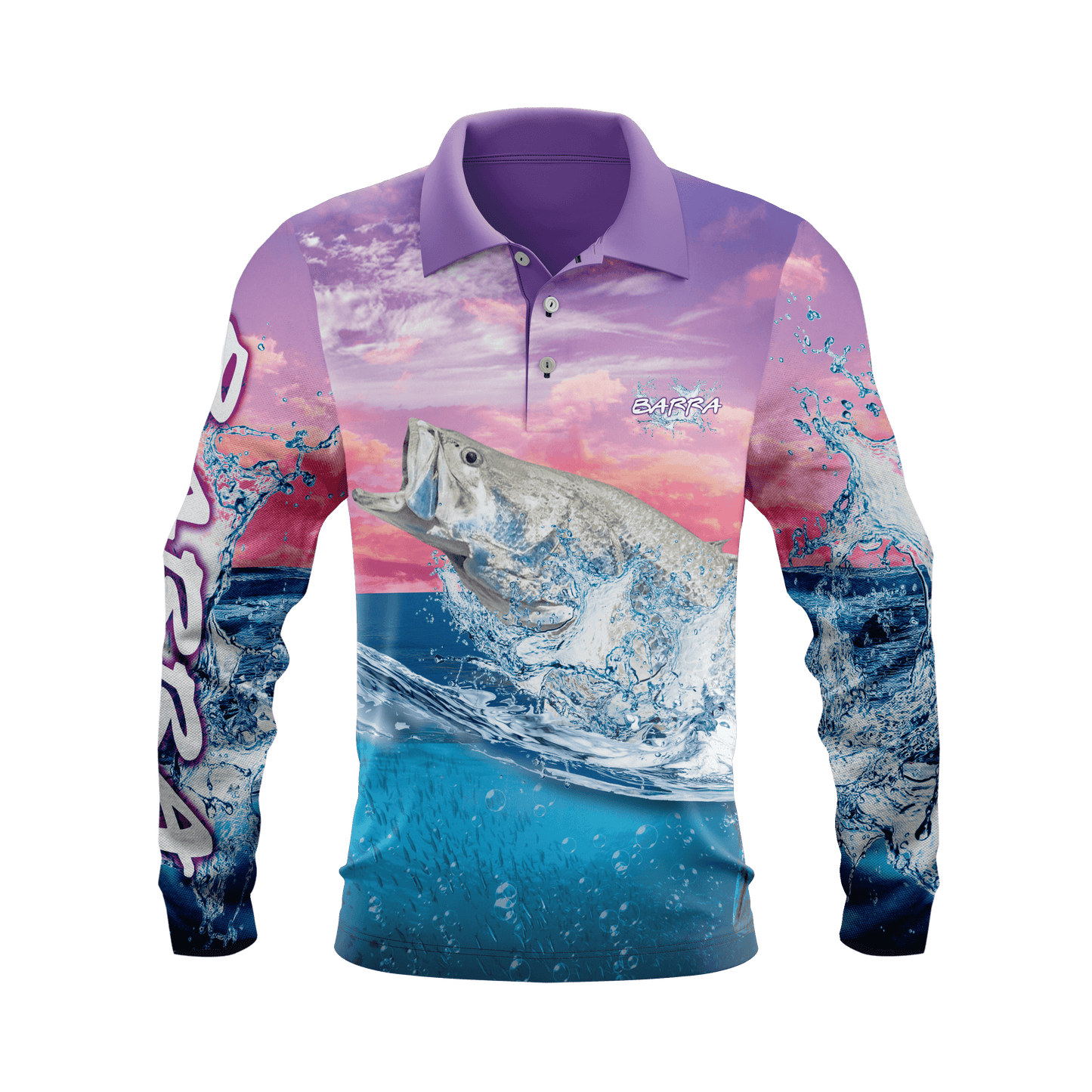 Adults Sunset Barra Polo Shirts long sleeve Fishing Shirts ozfs K